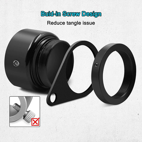 Anovo 1.25" Flag Pole Rings, Aluminum Alloy Flagpole Rings 360° Rotating Anti Wrap Flag Mounting Ring, Spinning Flag Pole Clips with Carabiner for 1.02-1.25 Inch Diameter- Pack of 4 (Black)