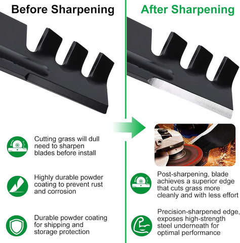 Grasscool 942-0616A Cub Cadet 42 inch Mower Toothed Mulching Blades for XT1