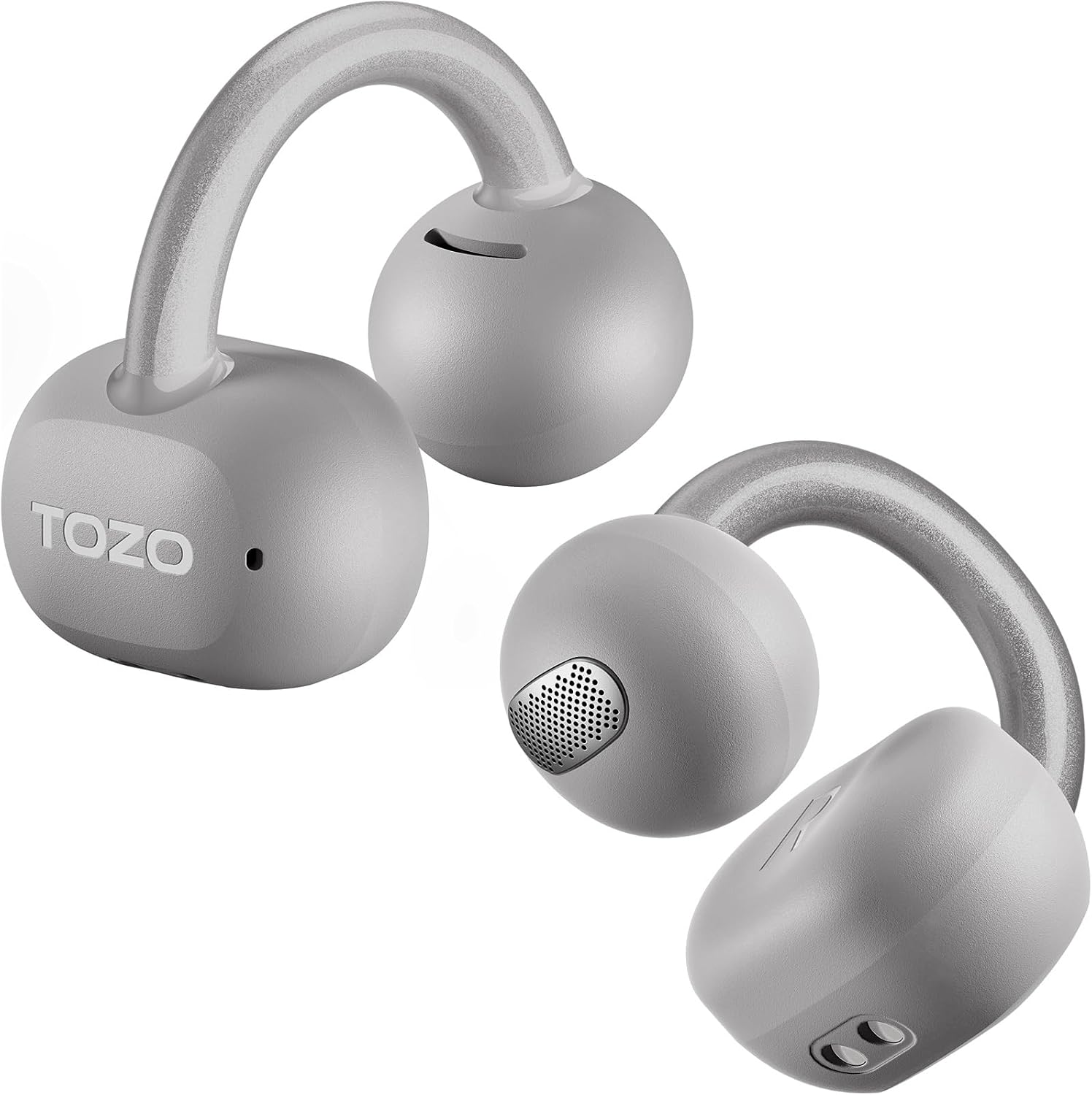 TOZO OpenEarRing Open Ear Earbuds 40H Bluetooth 5.4 Lightweight Comfort Open Ear Clip On Wireless Earbuds with Smart Digital LED Display, Stable Connection, Secure Fit for Driving Workout