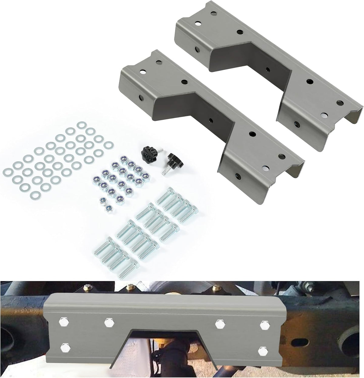 KUAFU 6 Inch Drop Rear C Notch Kit Compatible with 1989-1998 Chevy Silverado/GMC Sierra C1500 K1500 Trucks Bare Metal Steel