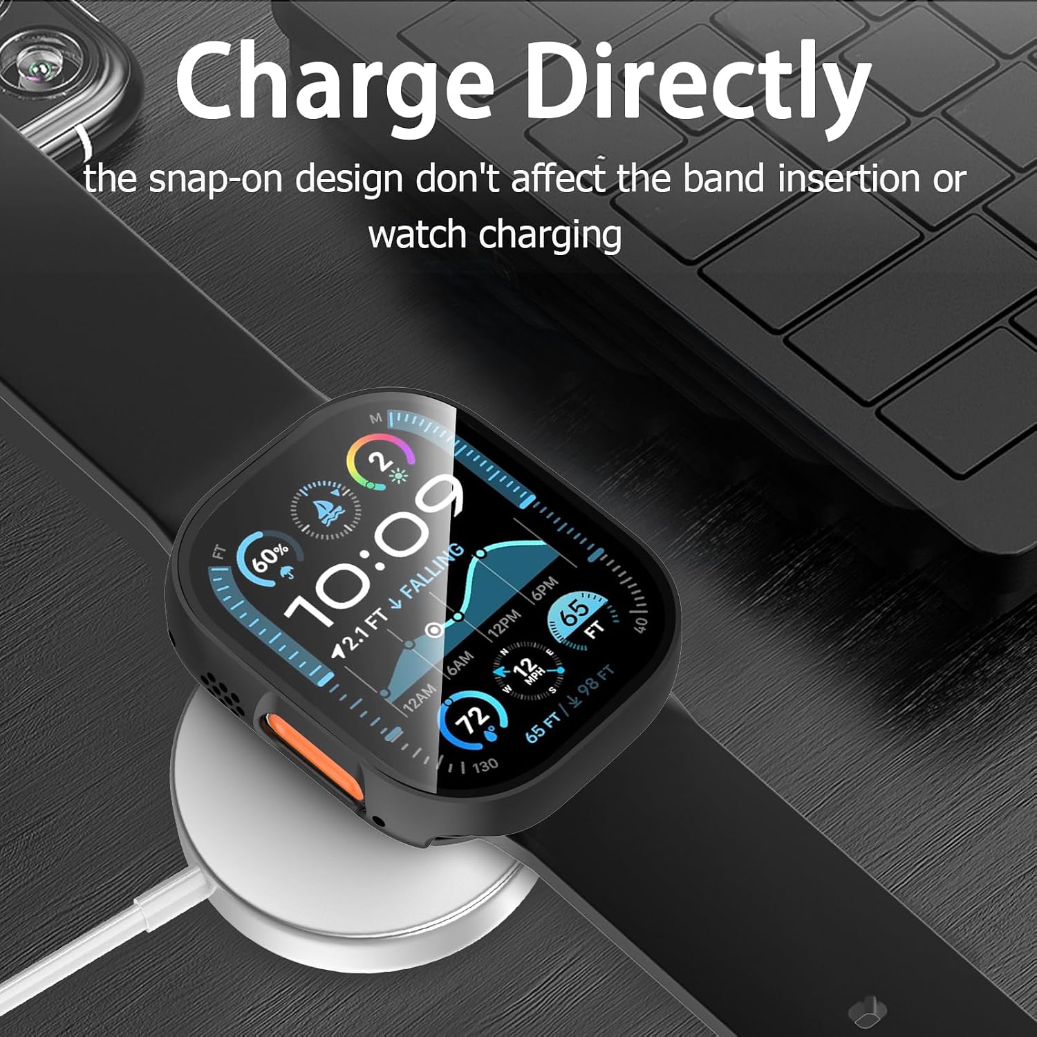 [6 Pack] Case for Apple Watch Ultra 3/Ultra 2/Ultra 49mm Screen Protector with Ultra-Thin Tempered Glass, Full Coverage Anti-Scratch Hard Face Cover for iWatch 49 mm