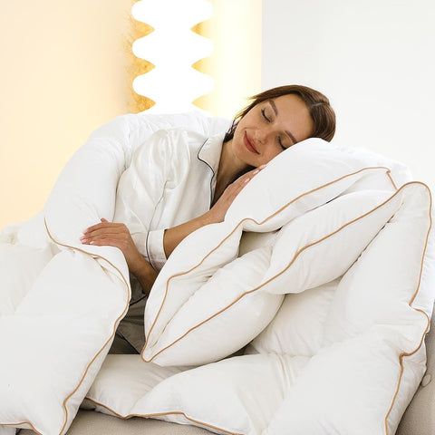 Feather Down Fiber Comforter King Size,100% Cotton Duvet Insert
