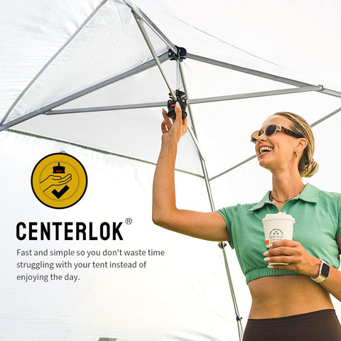CROWN SHADES 10X10 Commercial Pop Up Canopy Tent with Sidewalls, Black