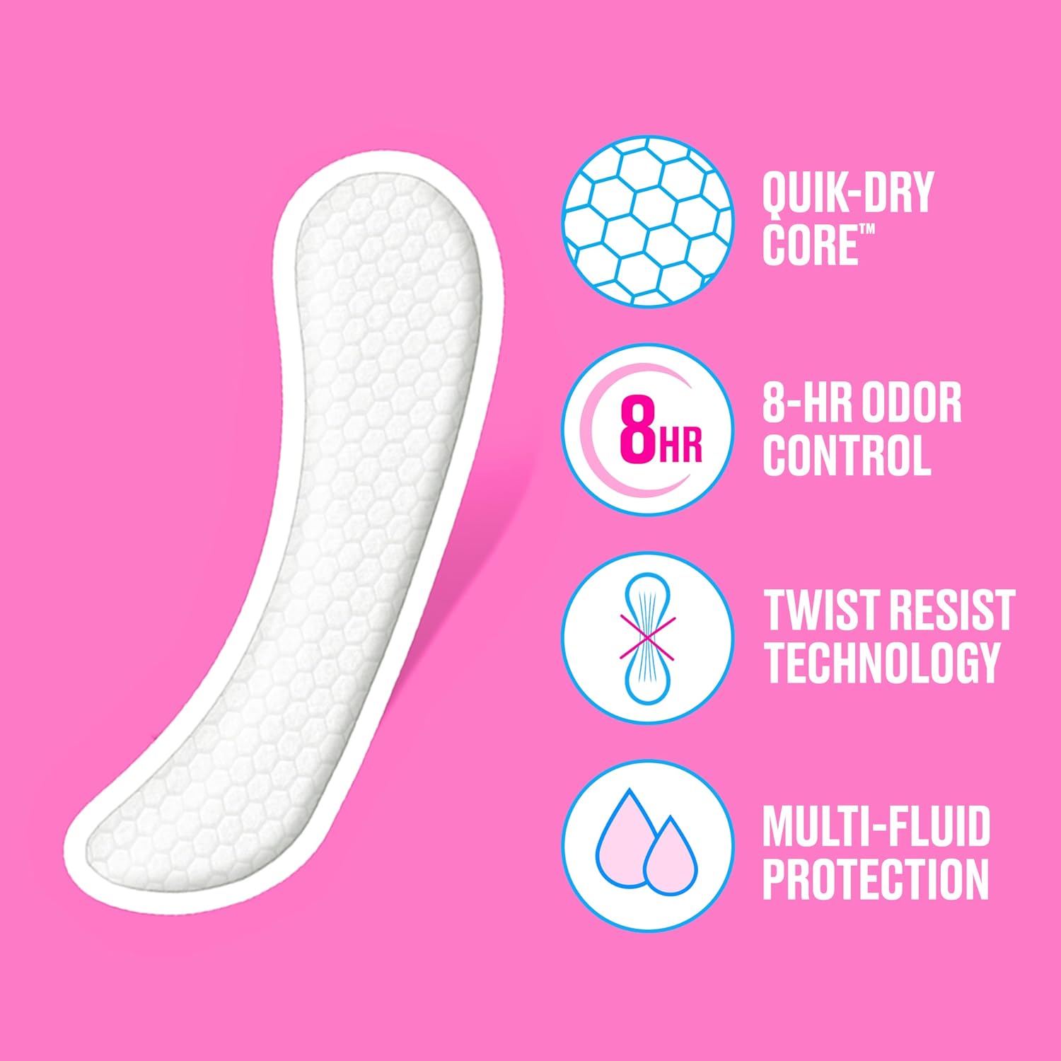 Carefree Light Panty Liners, Extra Long, Wrapped, Unscented, 93 ct