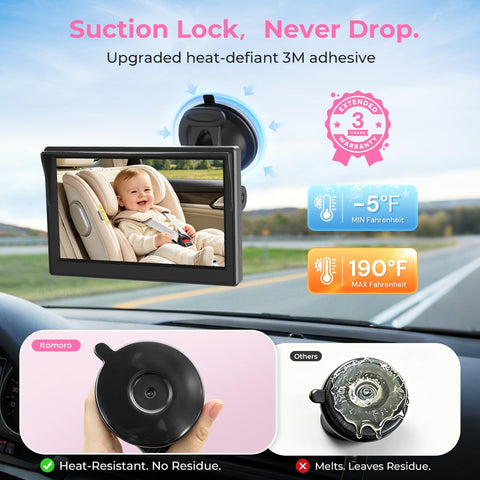 Itomoro 2026 Upgraded Dual Baby Car Camera 1080P 940NM Night Vision
