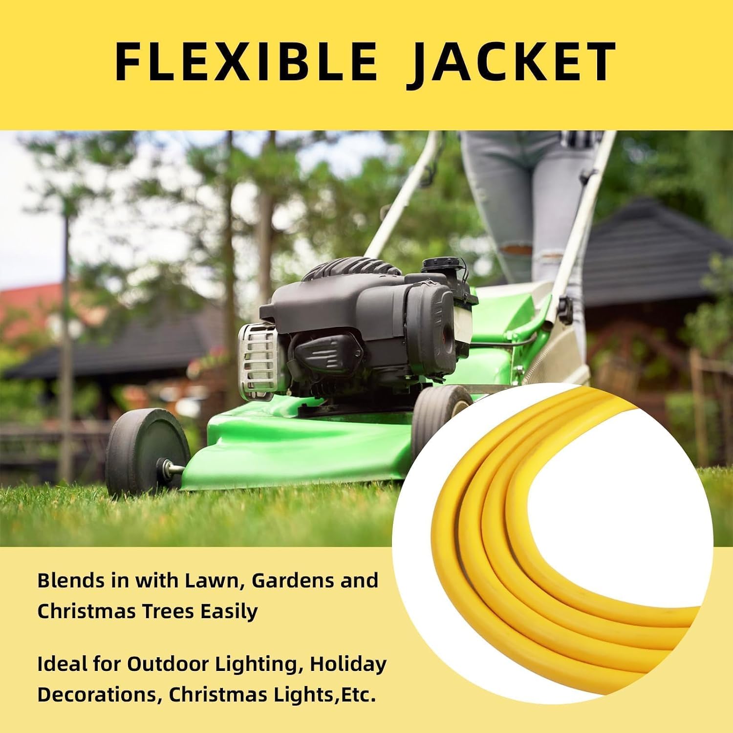 EP 40 Ft Heavy Duty Outdoor Extension Cord, 12/3 SJTW Yellow 3-Prong