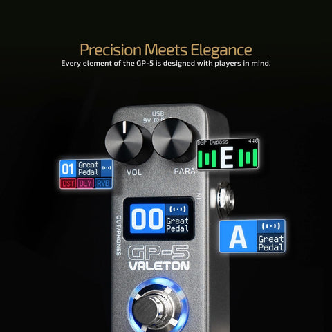 Valeton GP-5 Super Compact Multi-Effects Processor & NAM/IR Loader Pedal(Incl 1PCS Additional TRS Cable By VOLKTONE)