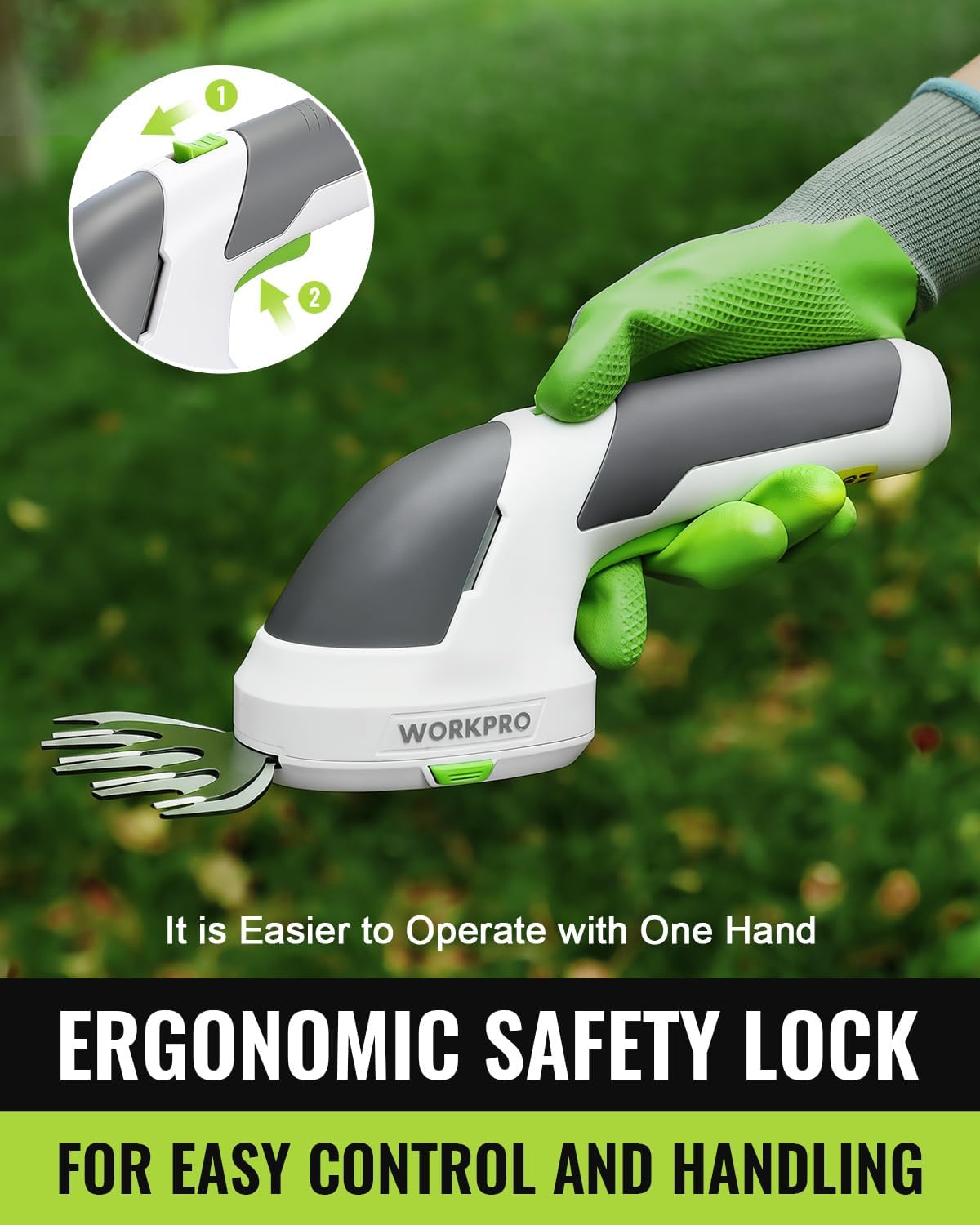 WORKPRO 7.2V Cordless Grass Shear & Shrubbery Trimmer