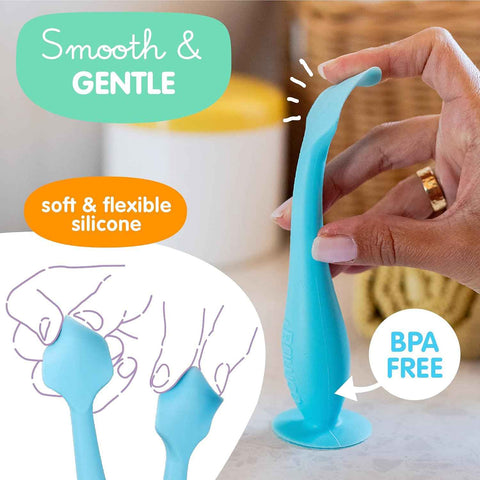 Bumco Baby Bum Brush - Flexible Diaper Cream Spatula Applicator (Blue)