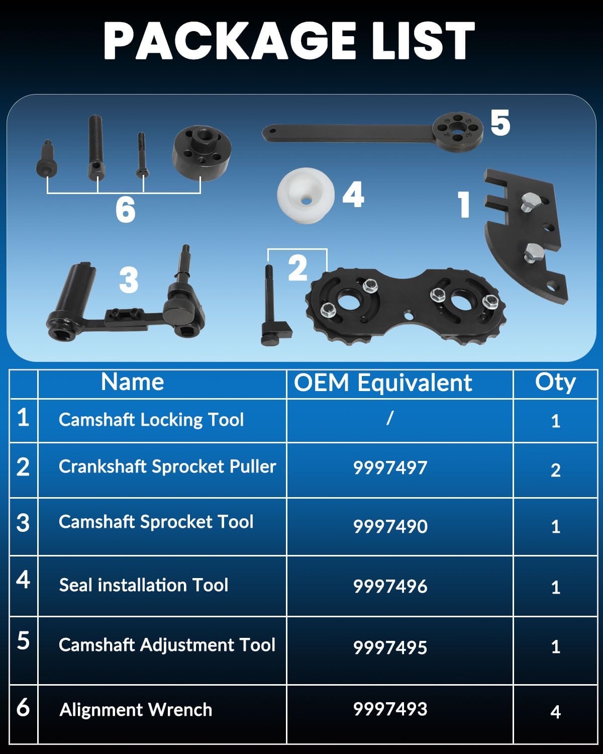 DPTOOL Camshaft Alignment Tool Kit Chain Timing Tool Kit for New Volvo 2.0T