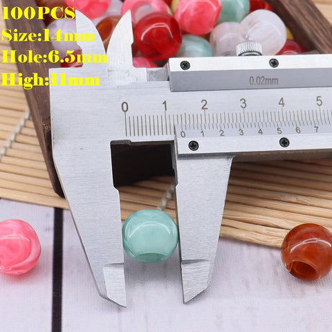 120PCS 14mm Acrylic Beads Transparent Colorful Mix Color Pop Autumn Beads for Craft DIY Project