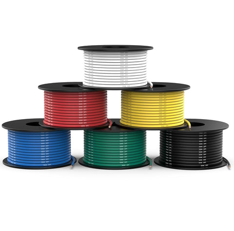 NAOEVO 18 Gauge Wire, Tinned Copper Silicone 18 AWG Automotive Wire, 180FT