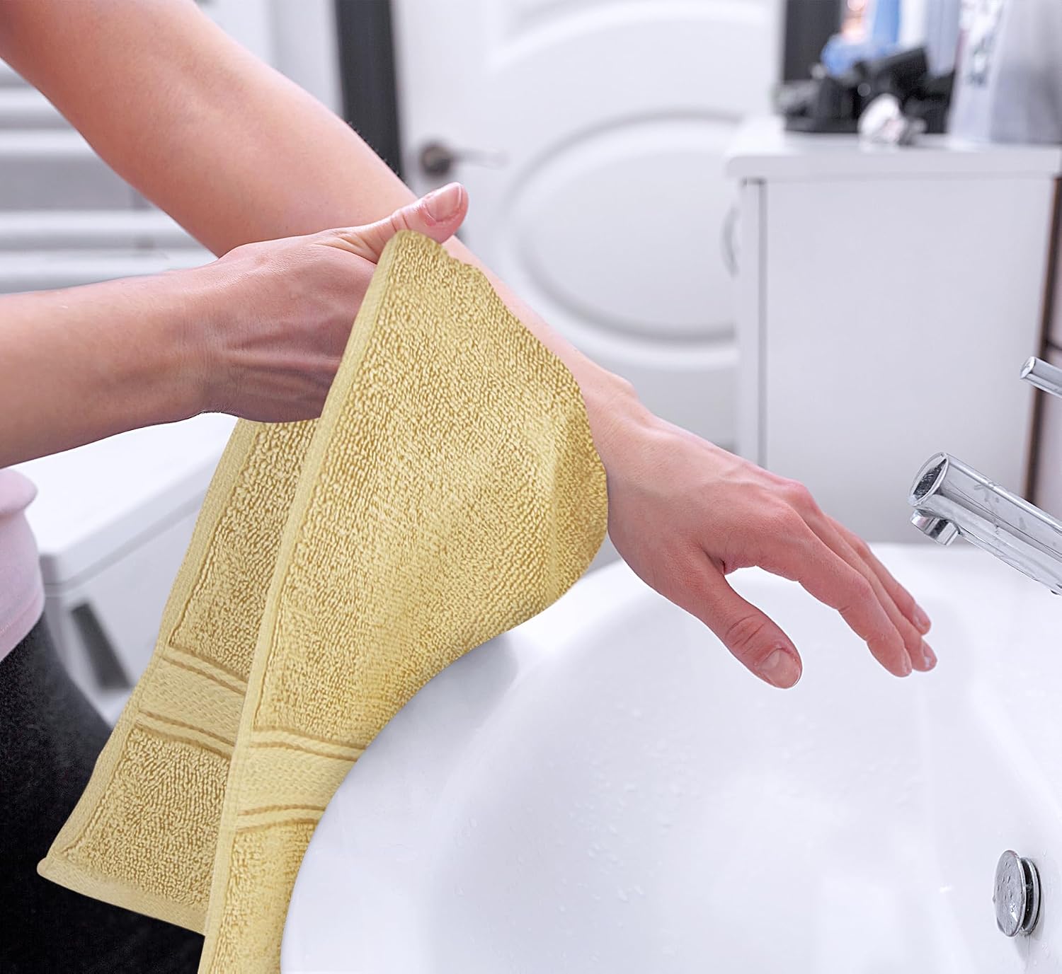 Utopia Towels 6 Pack Premium Hand Towels, 16x28 in, 600 GSM Cotton, Beige