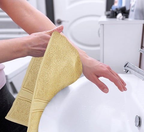 Utopia Towels 6 Pack Premium Hand Towels, 16x28 in, 600 GSM Cotton, Beige
