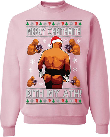 wild custom apparel Merry Chrithmith Kith My Ath Funny Ugly Christmas Sweater Crewneck Sweatshirt
