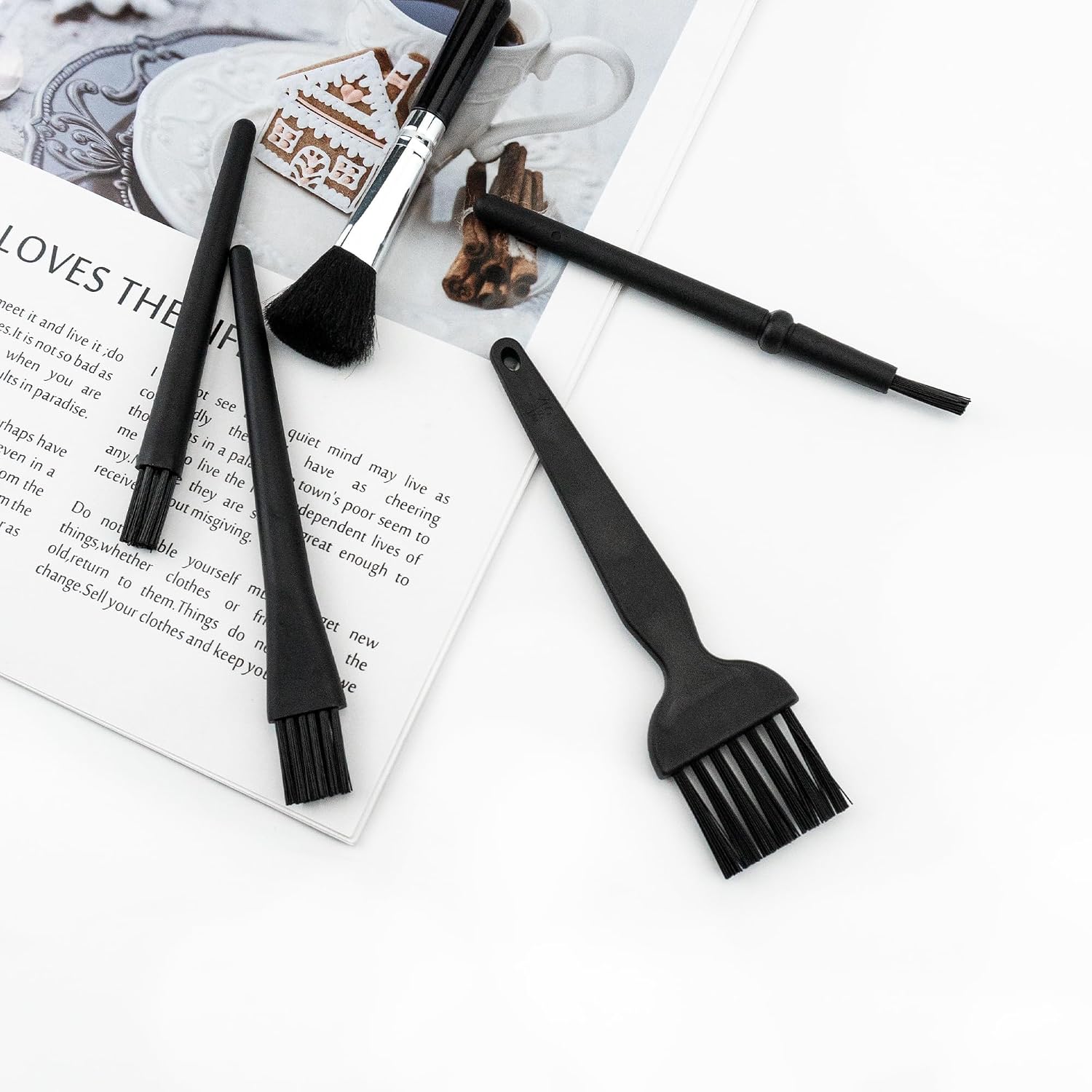 5 PCS Mini Keyboard Brushes, Anti-Static Brush for Small Spaces
