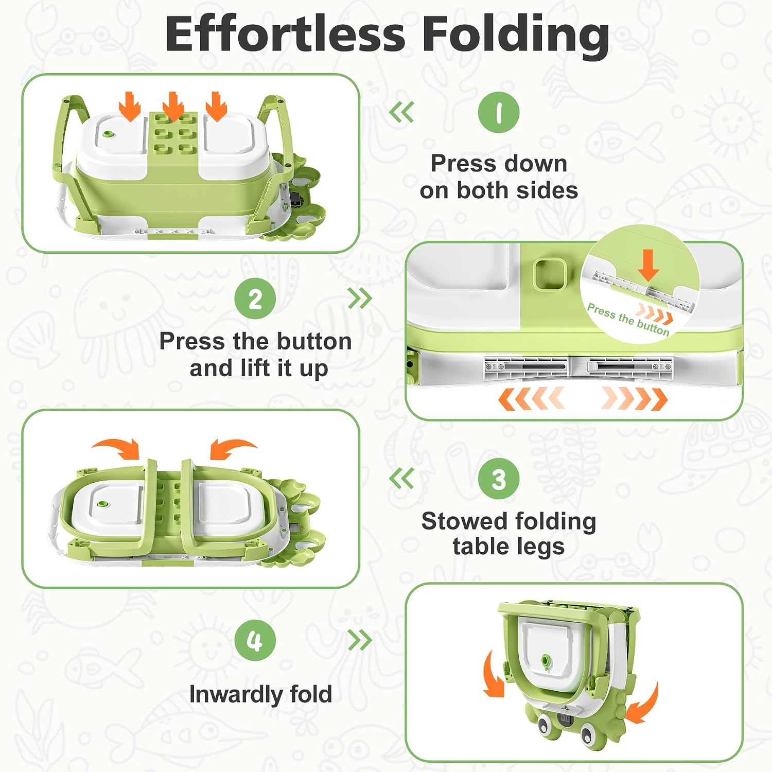 Collapsible Baby Bathtub for Newborns with Thermometer and Soft Floating Cushion Portable and Foldable Travel Baby Boy Bath Tub for Infants to Toddler 0-36 Month (Green)