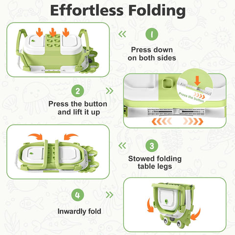 Collapsible Baby Bathtub for Newborns with Thermometer and Soft Floating Cushion Portable and Foldable Travel Baby Boy Bath Tub for Infants to Toddler 0-36 Month (Green)