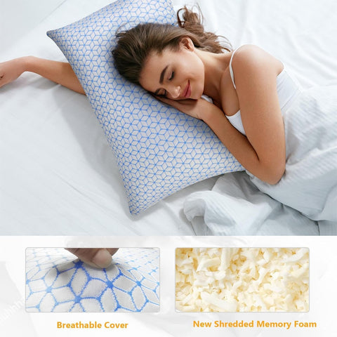 Love Attitude King Size Pillows, Shredded Memory Foam Pillows King 2 Pack