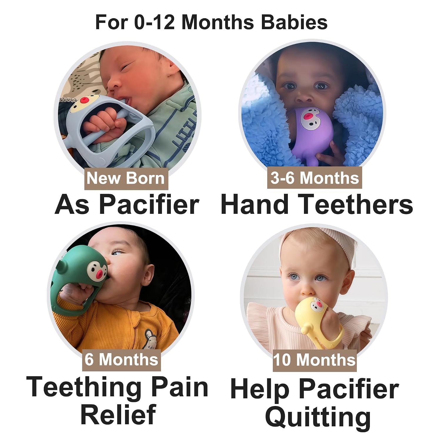 Smily Mia Baby Teething Toys for 0-6Months, Teethers for Babies 3-6Months | Penguin Teether | Hand Teether |Teething Mittens for Teething Relief, Baby Pacifier |Teething Pacifiers for Baby, Light Blue