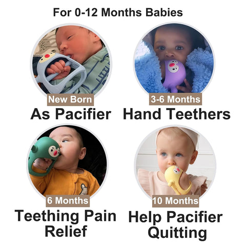Smily Mia Baby Teething Toys for 0-6Months, Teethers for Babies 3-6Months | Penguin Teether | Hand Teether |Teething Mittens for Teething Relief, Baby Pacifier |Teething Pacifiers for Baby, Light Blue