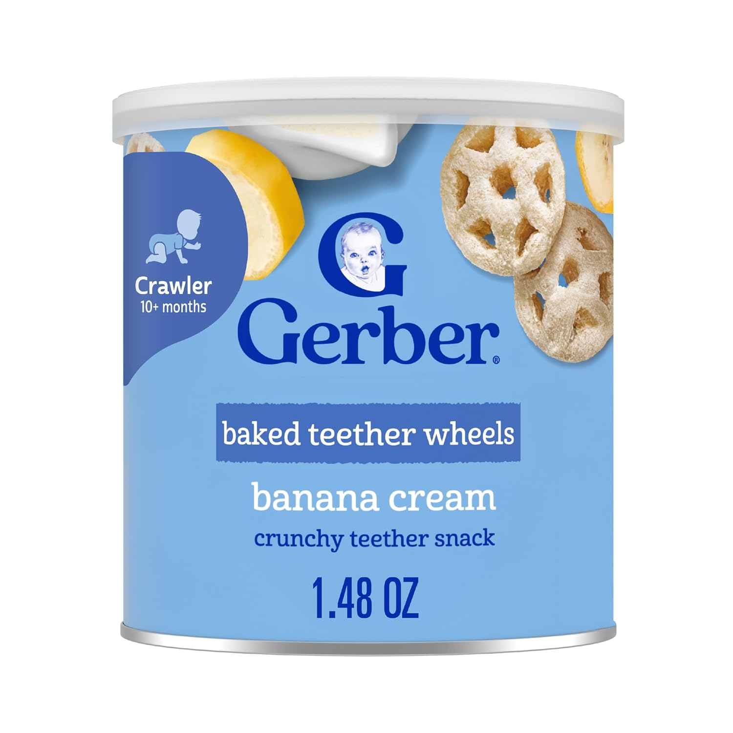 Gerber Banana Peach Teething Wafers, 6 Pack