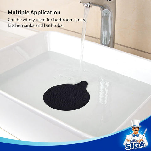 MR.SIGA Silicone Bathtub Stopper, Drain Stopper for Shower, Sink, 3 Pack