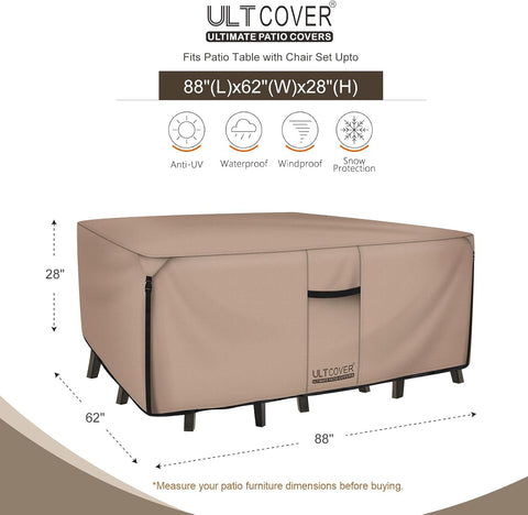 ULTCOVER Waterproof Patio Furniture Cover 88L x 62W in