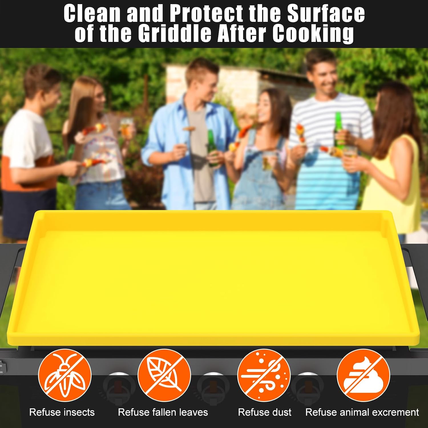 Silicone Griddle Mat Cover for Blackstone - 28 Inch True All-Encompassing Coverage Heavy Duty Food Grade Grill Buddy Mat, All Season Cooking Surface Protective Cover