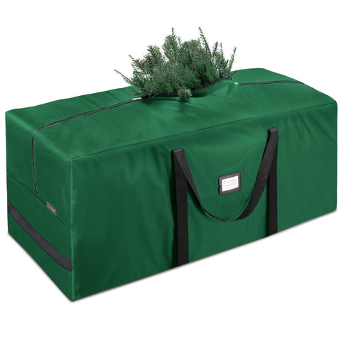 BALEINE 7.5 ft Christmas Tree Storage Bag, Heavy Duty 900D Oxford Fabric with Reinforced Handles and Dual Zippers Wide Opening, Extra Large Storage Container for Trees and Decorations (Green)