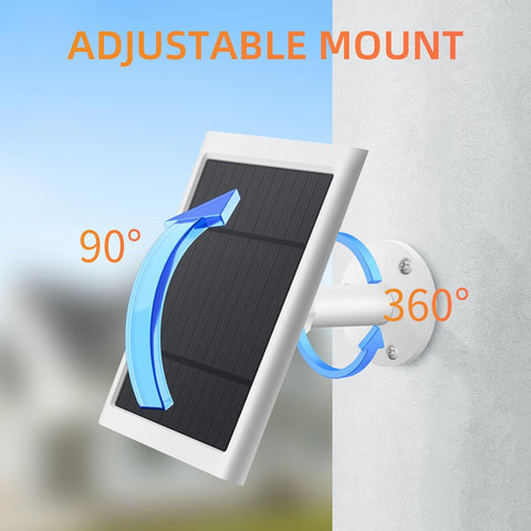 Solar Panel for Ring Camera, 4W Solar Charger Compatible with Rings Spotlight &Stick Up Outdoor Cam Battery, 10ft Long Cable with USB-C to Ring Barrel Plug Adapter