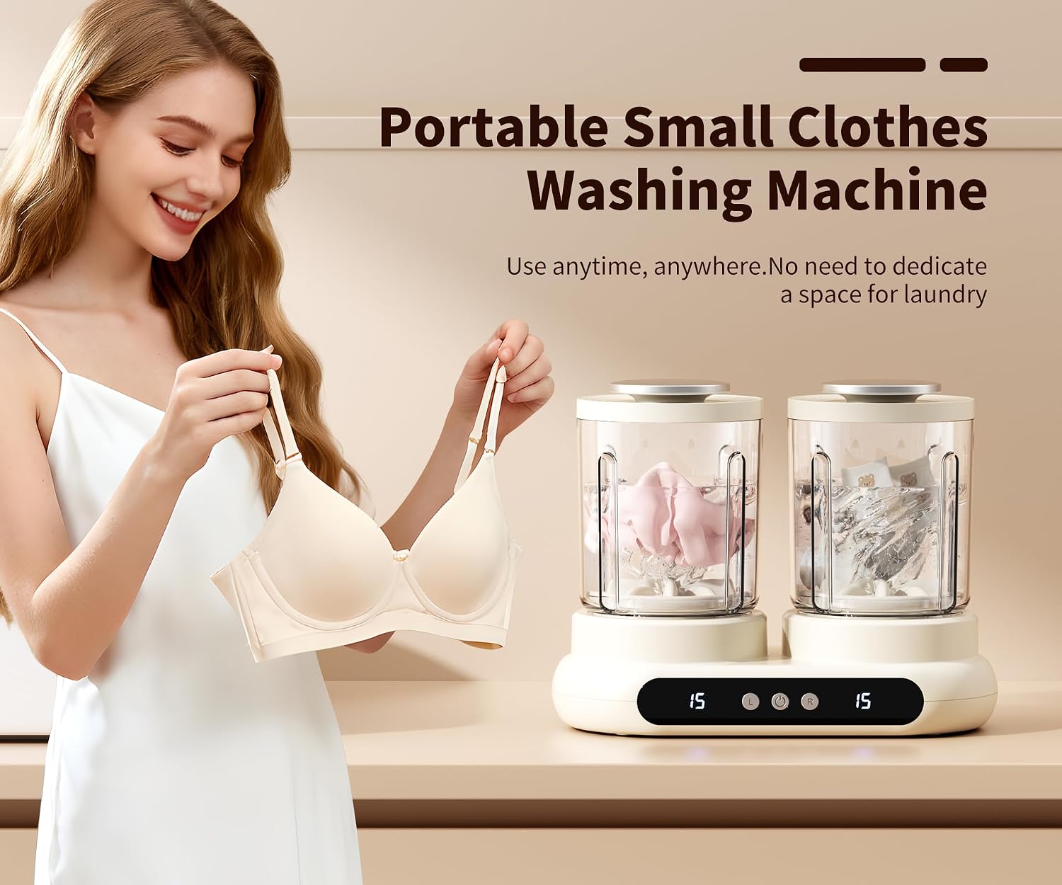 Underwear Washing Machine, a Portable Mini Model with Detachable Twin-Tub Design. It Supports Separate Deep Cleaning for Baby Clothes. This Mini Laundry Cup is Suitable for Bras, Socks and Underwear