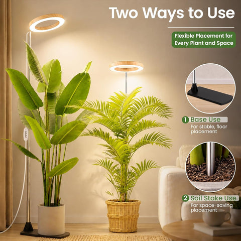 Grow Lights for Indoor Plants, 6.3" Full Spectrum Plant Light with Base