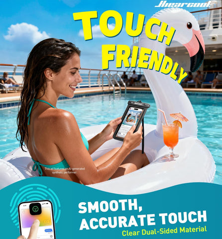Hiearcool Waterproof Phone Pouch, Waterproof Phone Case, Black&Green 2-Pack