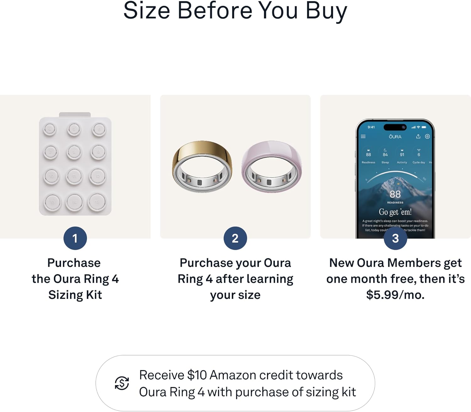 OURA Ring 4 Sizing Kit - Size Before You Buy the Ring 4