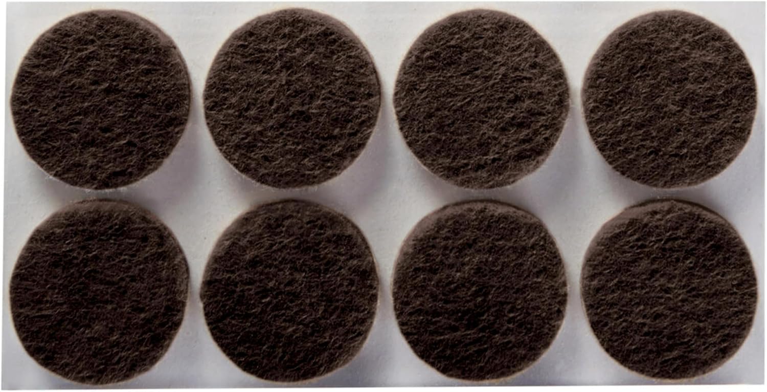 Scotch Felt Pads, 32 Pads, Circle, Brown, 1 in x 1 in