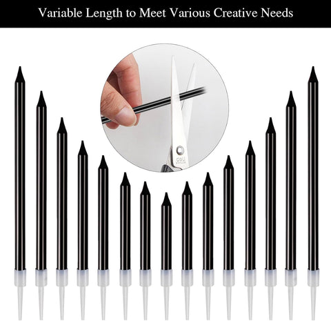 BEAN LIEVE 30-Count Black Long Thin Birthday Candles, Cake Candles, Birthday Parties, Wedding Decorations, Party Candles, Cake Decorations