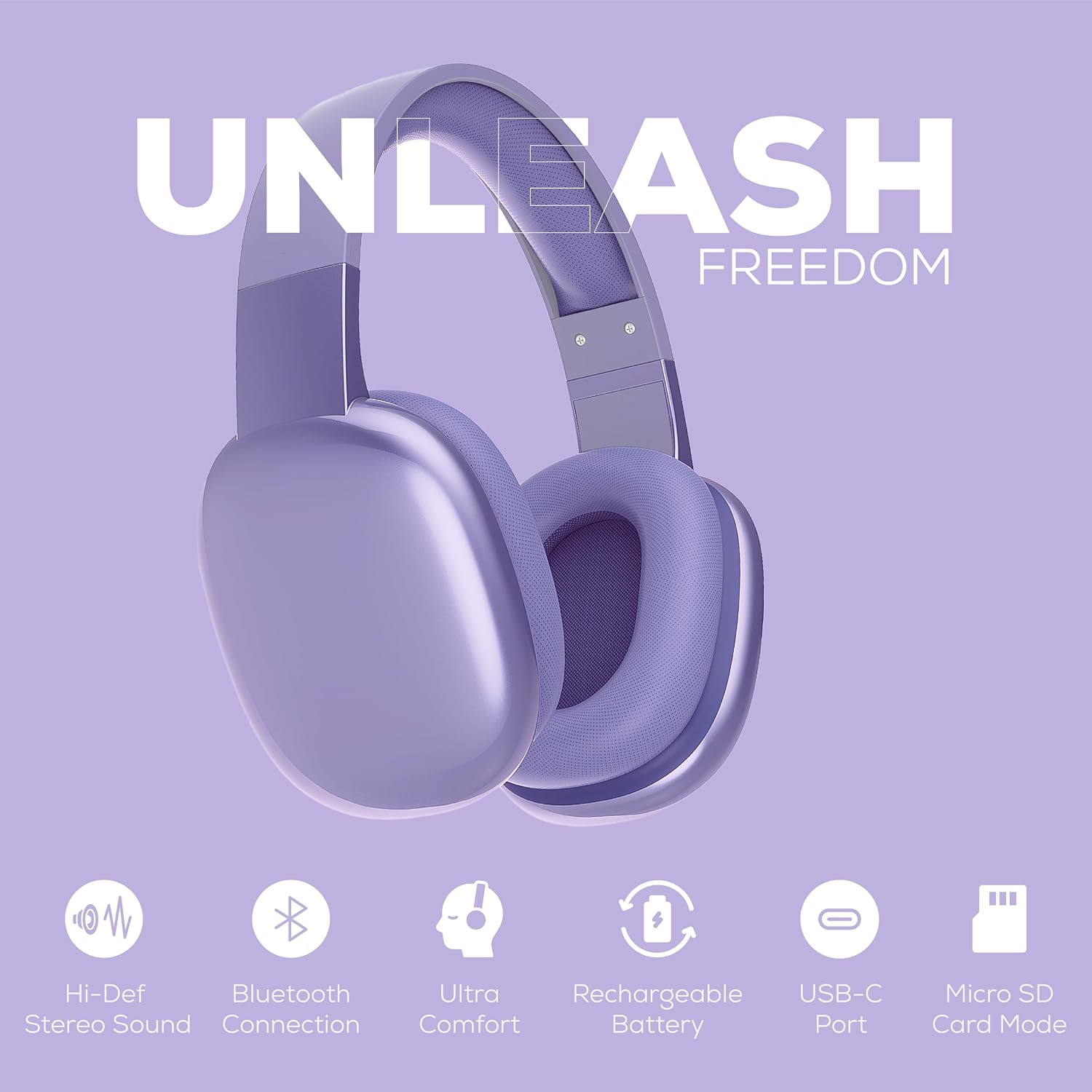 Gabba Goods Platinum Vibe Over-Ear Bluetooth Headphones