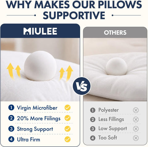 MIULEE 18x18 Throw Pillows Inserts 2 Pack, Decorative Pillows for Couch Bed