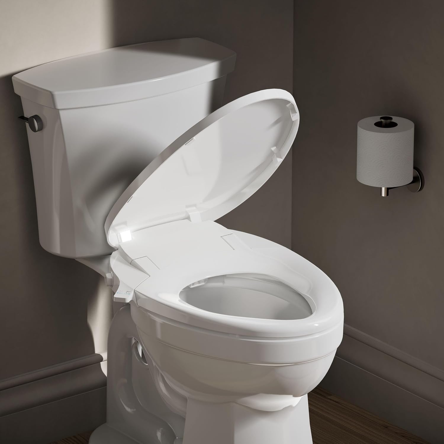Kohler PureWash M300 Manual Elongated Bidet Toilet Seat, White Handle, Quiet-Close Lid Prevents Slamming, Toilet Bidet, Easy Installation with Quick-Release Hinges, Self-Cleaning Wand