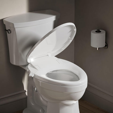 Kohler PureWash M300 Manual Elongated Bidet Toilet Seat, White Handle, Quiet-Close Lid Prevents Slamming, Toilet Bidet, Easy Installation with Quick-Release Hinges, Self-Cleaning Wand