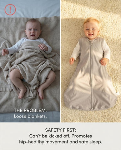 3 Pack Baby Sleep Sack 12-18 Months 100% Organic Cotton, 0.5 TOG Lightweight Wearable Blanket, 2-Way Zipper Sleeping Bag, Cotton&Fawn&Grey