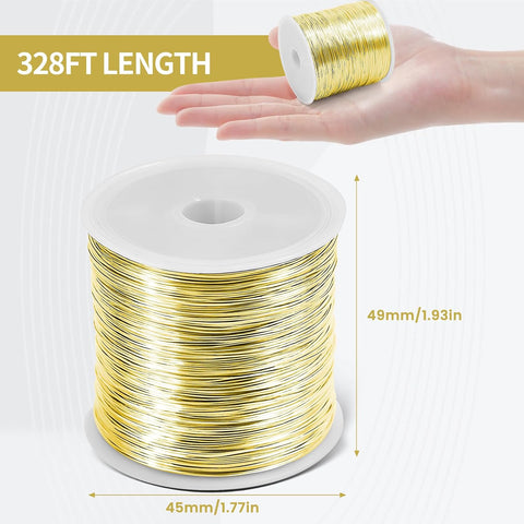 26 Gauge Tarnish Resistant Copper Wire 328ft for Jewelry Wire（Gold）