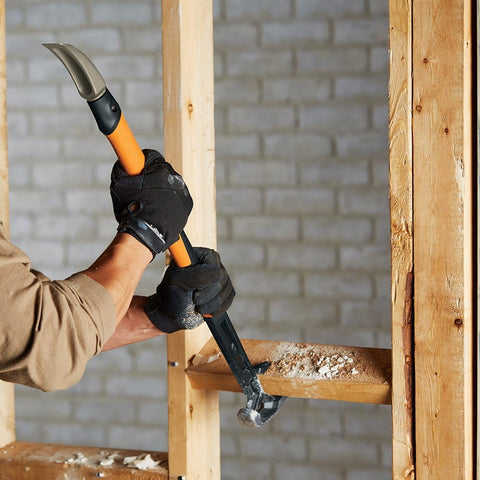 Fiskars Pro IsoCore 30" Wrecking Bar, Shock Absorbing Hammer & Crowbar
