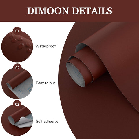 Dimoon 78.7"x17.7" Peel and Stick Wallpaper Dark Red Contact Paper Environmentally Friendly Materials Thickening Upgrade Embossed Renter Friendly Wall Paper Modern Vinyl Wrap for Countertop Bedroom