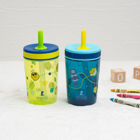Zak Designs St. Jude Kelso 15oz Leak-Proof Toddler Straw Cups, 2-Pack