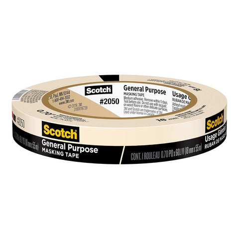 3M 36-Rolls of .94” x 60 yds 2050-24AP Scotch Greener Tan General Purpose Masking Tape