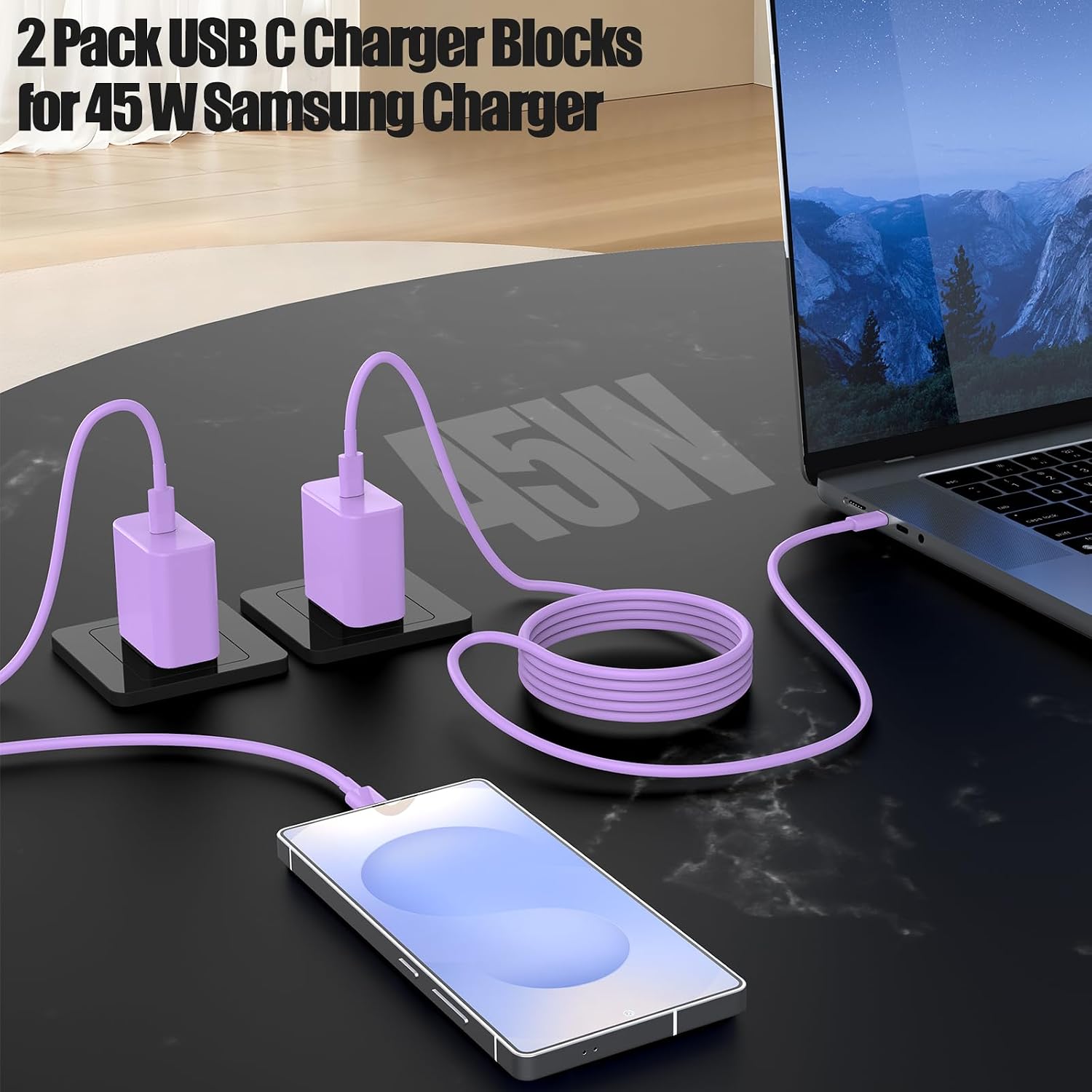 45W USB C Fast Charger for iPhone 17/ Air/16/15 Pro Max