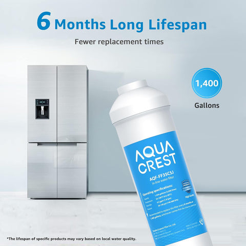 AQUA CREST FF35C5J Inline Water Filter Replacement, NSF/ANSI 42 Certified