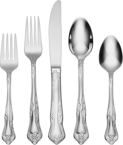 Oneida Azalea 45-Piece 18/0 Silverware Set for 8, Flatware